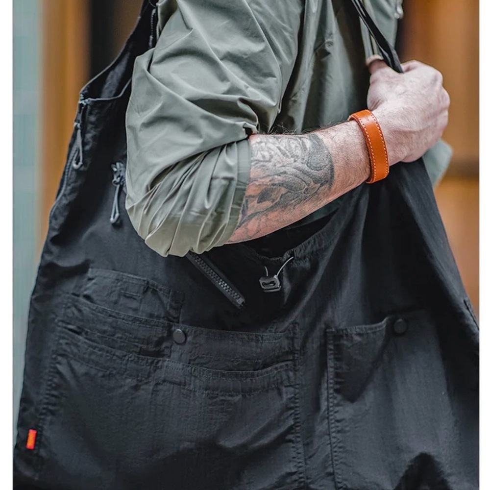 Black Men's Oversized Tote Bag - Minimal Everyday Carry